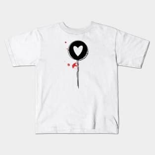 Black Lollipop Candy with Heart Love Line art Kids T-Shirt